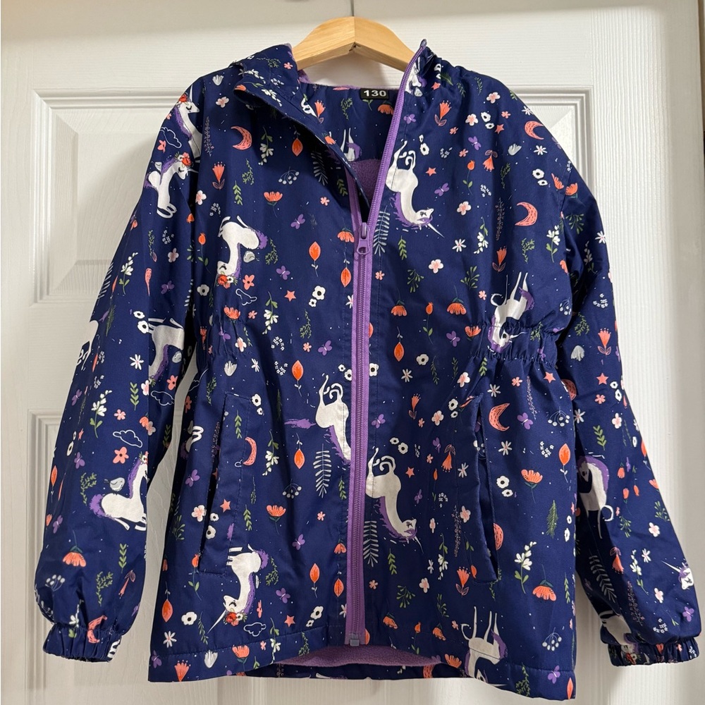 Unicorn Rain Jacket girls size 6-7 (European size 130)